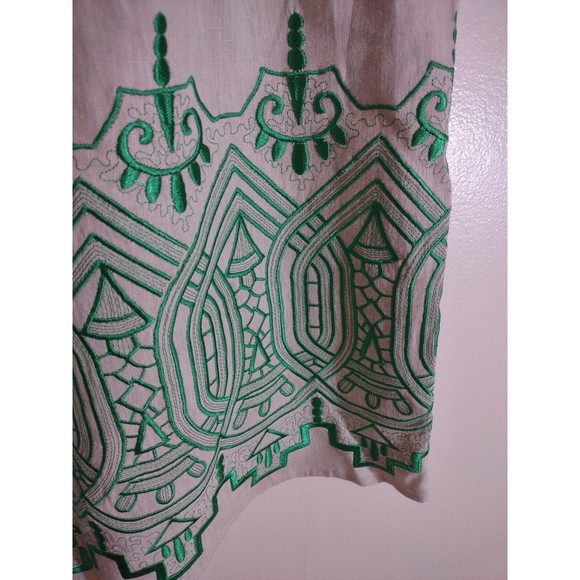 Madison Women's 100% Linen Skirt Beige/Green  Size L - Picture 2 of 7